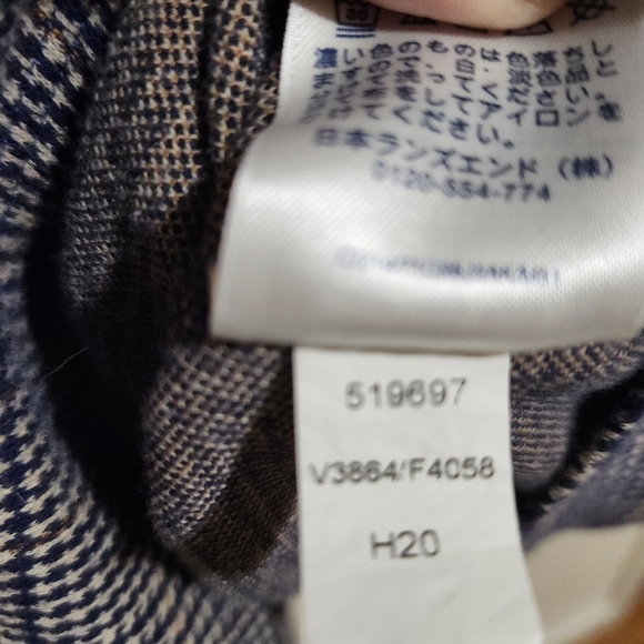 Lands' End houndstooth thick cotton elasten button down shirt dress size small - Picture 5 of 8